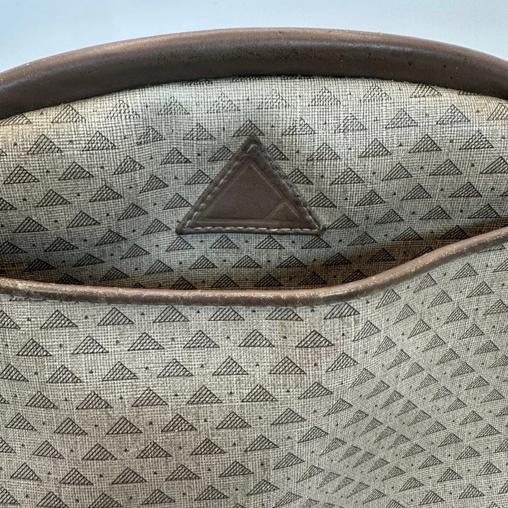 Liz Claiborne Crossbody Bag Womens Medium Tan Geometric Vintage Preppy 80s